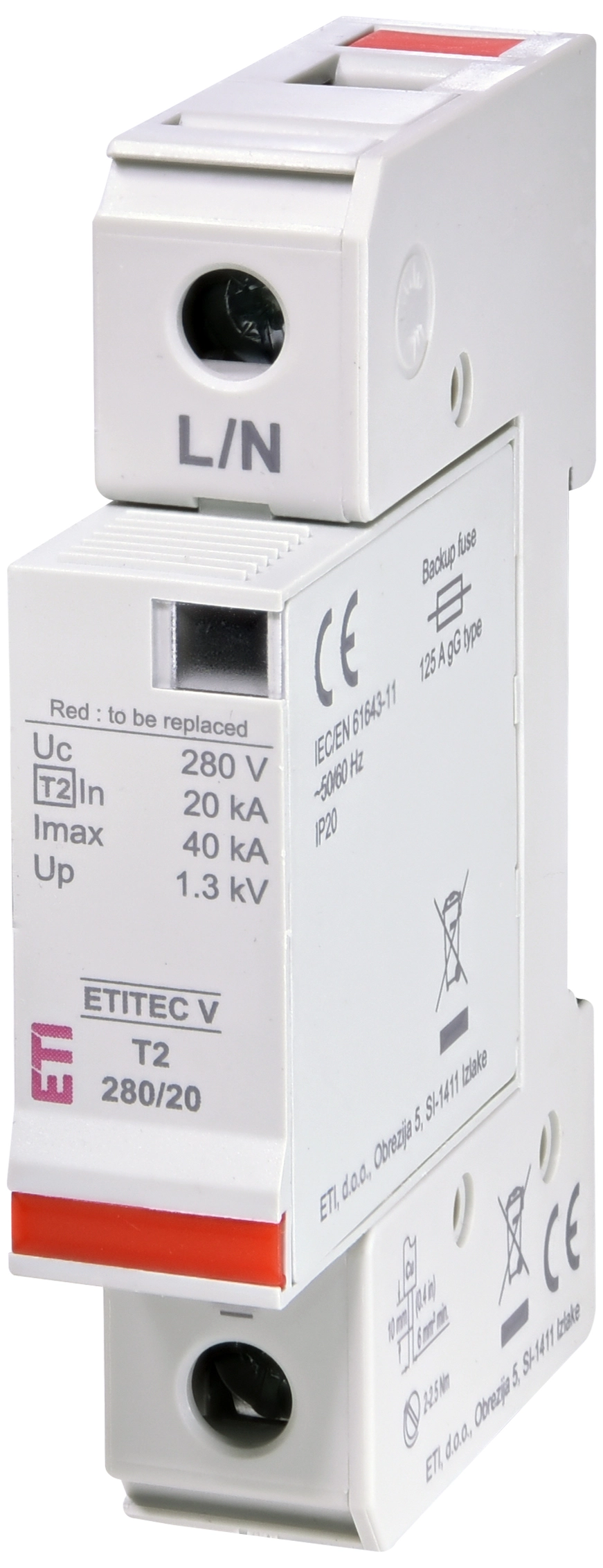 T2 - Protecție supratensiuni ETITEC V T2 280/20 1+0