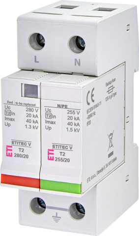 T2 - Protecție supratensiuni ETITEC V T2 280/20 1+1