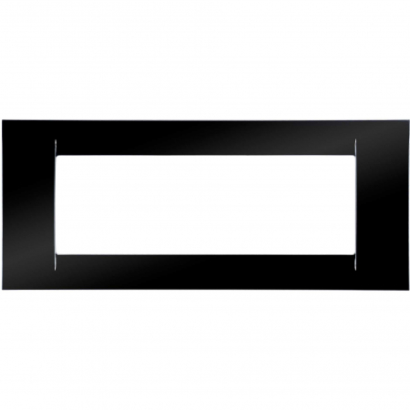 Doze si aparataj modular - Rama decorativa aparataj modular Gewiss, rectangulara, 6M, negru, Virna, GW22116