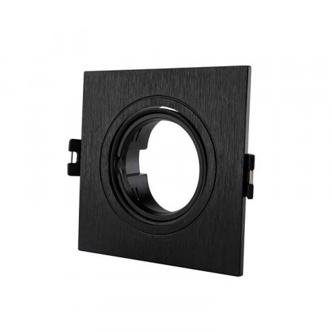 Spoturi tavan - Rama patrata reglabila pentru spot din policarbonat negru , 93x93x27mm, max 7W LED, Eurolamp