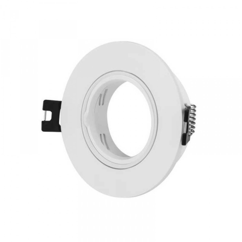 Spoturi tavan - Rama rotunda reglabila pentru spot din policarbonat alb , 90x27mm, max 7W LED, Eurolamp