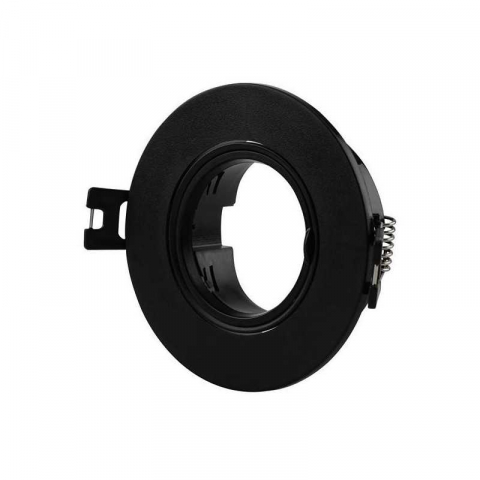 Spoturi tavan - Rama rotunda reglabila pentru spot din policarbonat negru , 90x27mm, max 7W LED, Eurolamp