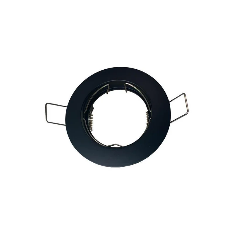 Corpuri de iluminat - Rama spot aluminiu rotund, negru pentru dulie GU10, Φ80mm, Eurolamp