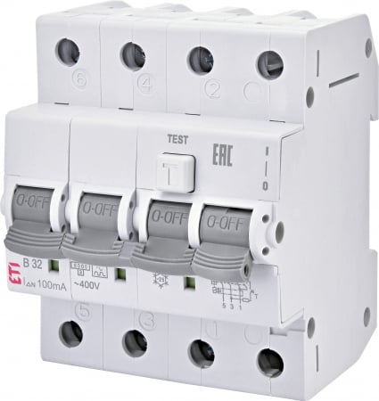 RCBO - Intrerupatoare cu protectie diferentiala si la supracurent - RCBO - KZS-4M 3p+N A B16/0.03