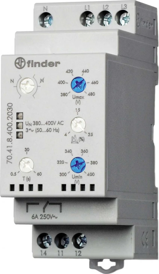 Contactoare modulare - Releu de monitorizare tensiune trifazic - Finder