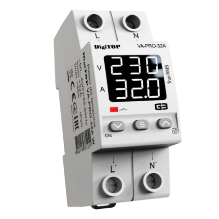 DigiTop - Releu monofazic protectie tensiune minima sau maxima 32A VA-PRO-32A