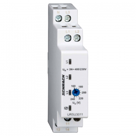 Relee si contactoare modulare - Releu supraveghere tensiune trifazată 3x160-240V, 1CC