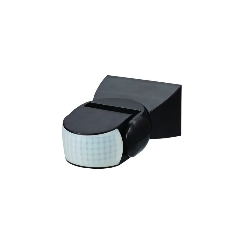 Senzori de miscare, crepusculari si ceasuri programabile - Senzor de miscare cu infrarosu negru pentru perete, max. 300W, 5.5A, 220-240V, IP65, Eurolamp