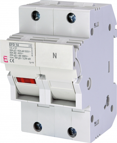 Separatoare sigurante fuzibile - Separator cu sigurante fuzibile EFD 14 1p+N LED, maxim 50A