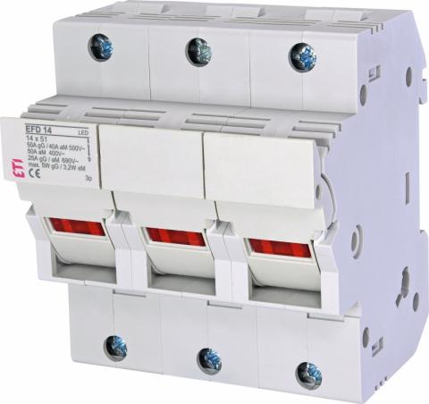 Separatoare sigurante fuzibile - Separator port fuzibil 3P 50A 14x51 EFD 14 LED