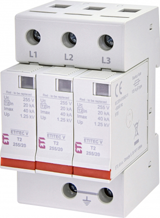 SPD - Descarcator - Protectie supratensiuni - SPD - ETITEC V T2 255/20 3+0