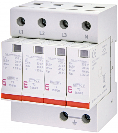 SPD - Descarcator - Protectie supratensiuni - SPD - ETITEC V T2 255/20 4+0