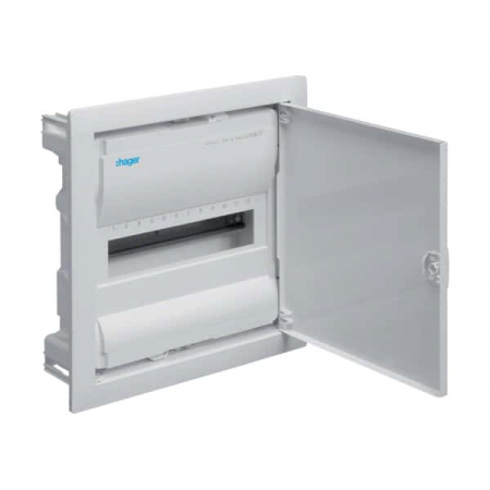 Tablouri electrice incastrate - usa alba metal - Tablou electric metalic, 12 module, incastrat, Hager, IP30