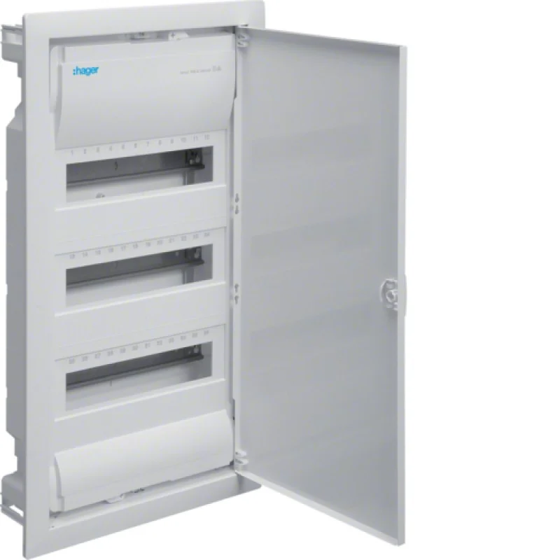 Tablouri electrice incastrate - usa alba metal - Tablou electric metalic, 36 module, incastrat, Hager