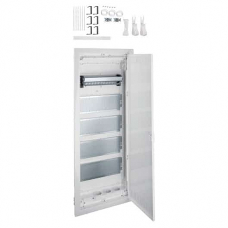 Tablouri Multimedia - Tablou electric metalic, incastrat, 60NW, echipat cu trei prize Schuko si accesorii montaj zidarie, Hager, Volta multimedia