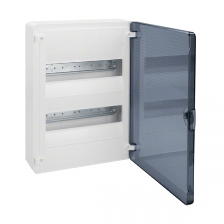 Tablouri electrice - PT - Tablou electric PVC, 24 module, 2X12, aplicat, Hager, IP40, cu usa transparenta