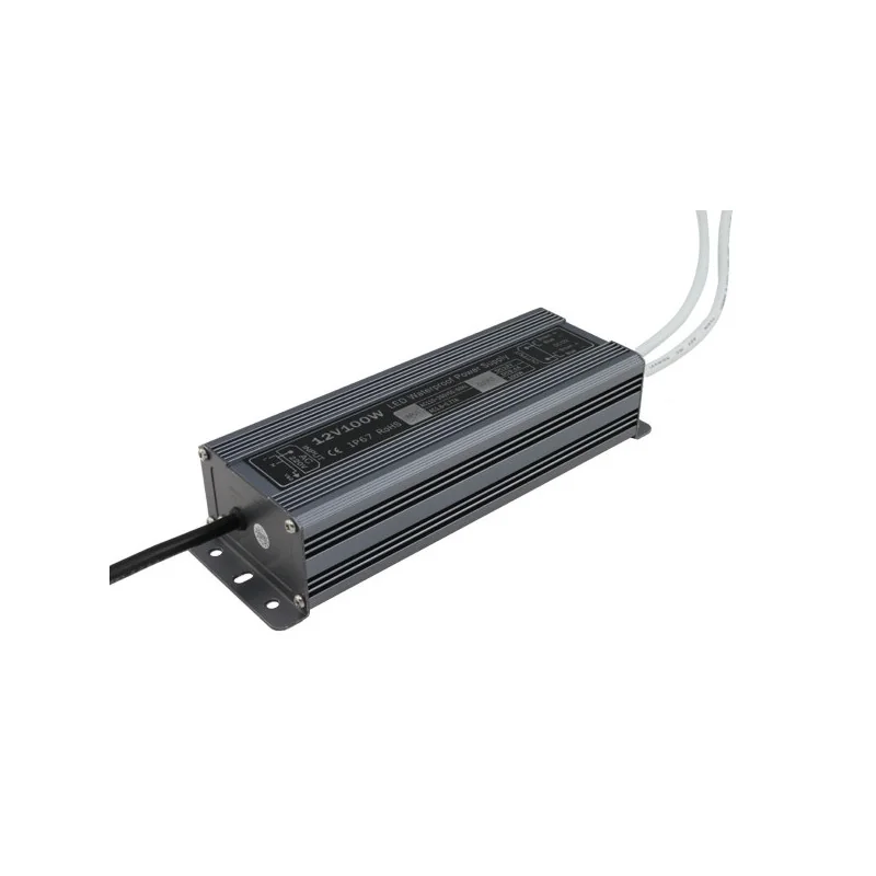 Banda LED si transformatoare - Transformator aluminiu slim pentru banda LED, 12V DC, 100W, IP67, 178x70x40, 200-240V, Eurolamp