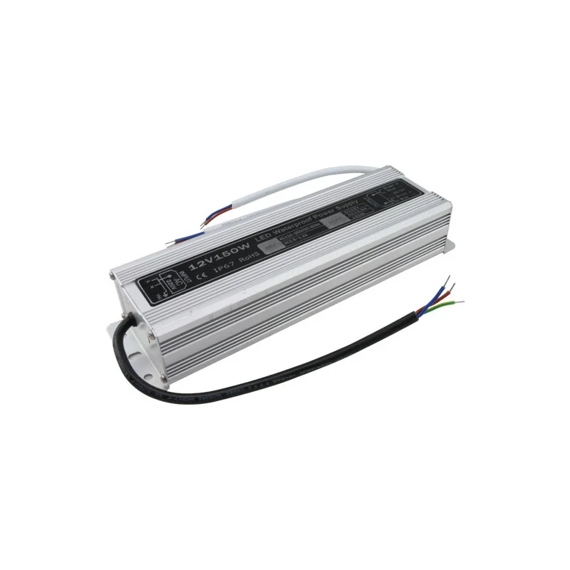 Banda LED si transformatoare - Transformator aluminiu slim pentru banda LED, 12V DC, 150W, IP67, 178x70x40, 200-240V, Eurolamp
