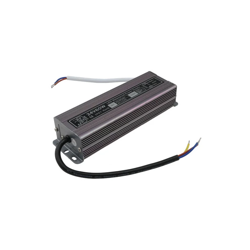 Iluminat - Transformator aluminiu slim pentru banda LED, 24V DC, 60W, IP67, 170x52x32, 200-240V, Eurolamp