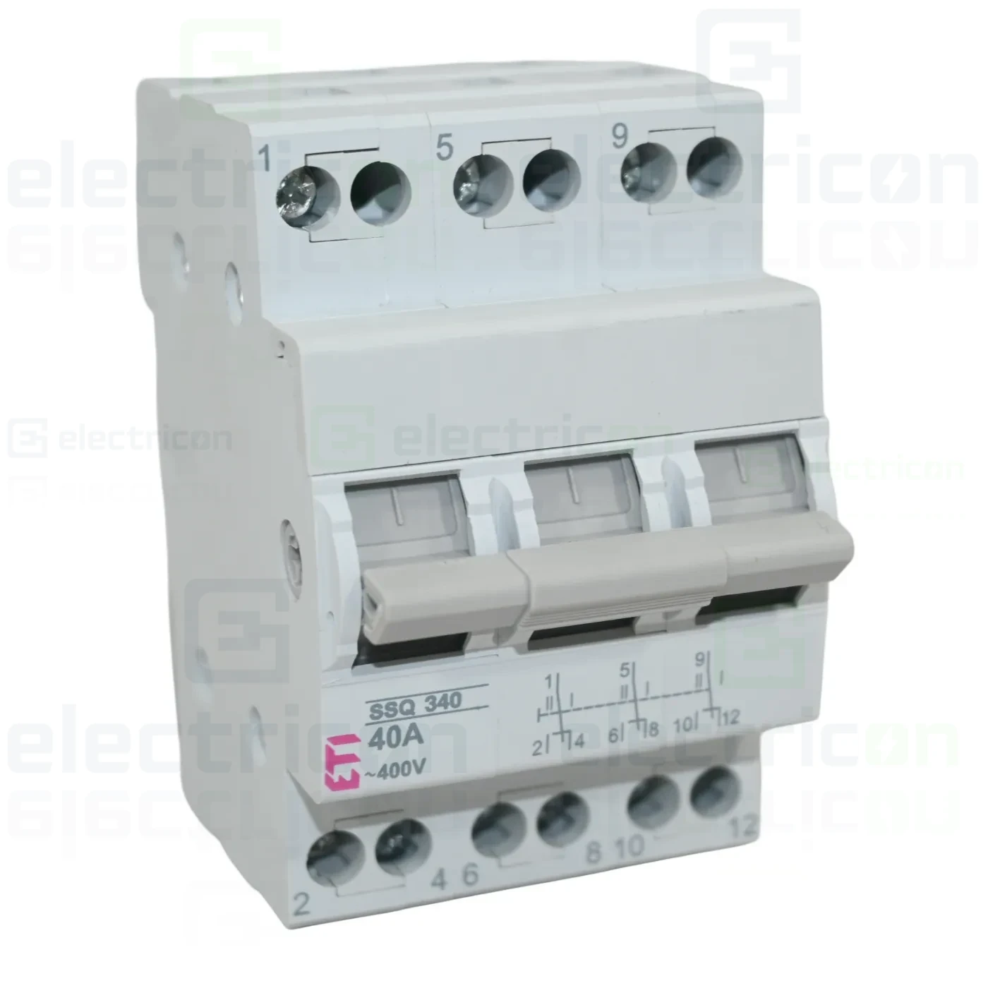 Comutator cu clapeta (separator) 1-0 -2 (ON-OFF), 3P, 40A, 400 VAC, SSQ340, ETI, 002421435 [1]