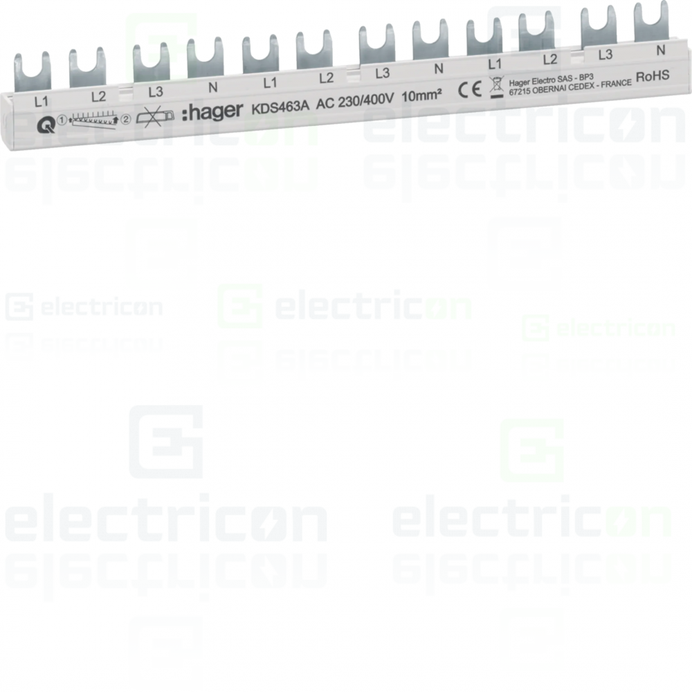 Bareta alimentare 3P 63A Hager KDS463A [1]