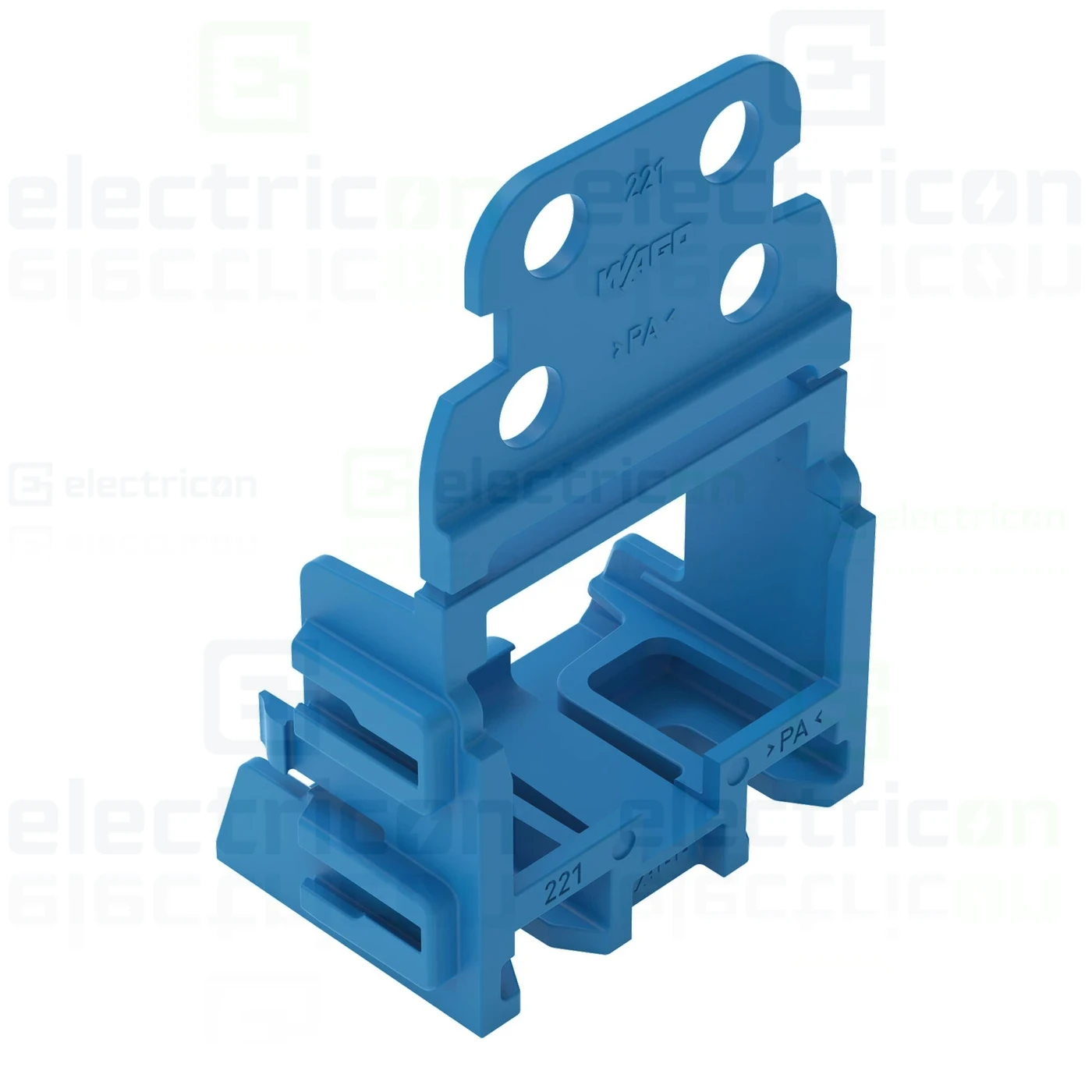 Suport de montare cu detensionare pentru conectori cu 10 fire,4mm,pentru montare cu surub albastru, Wago, 221-509/000-006 [2]