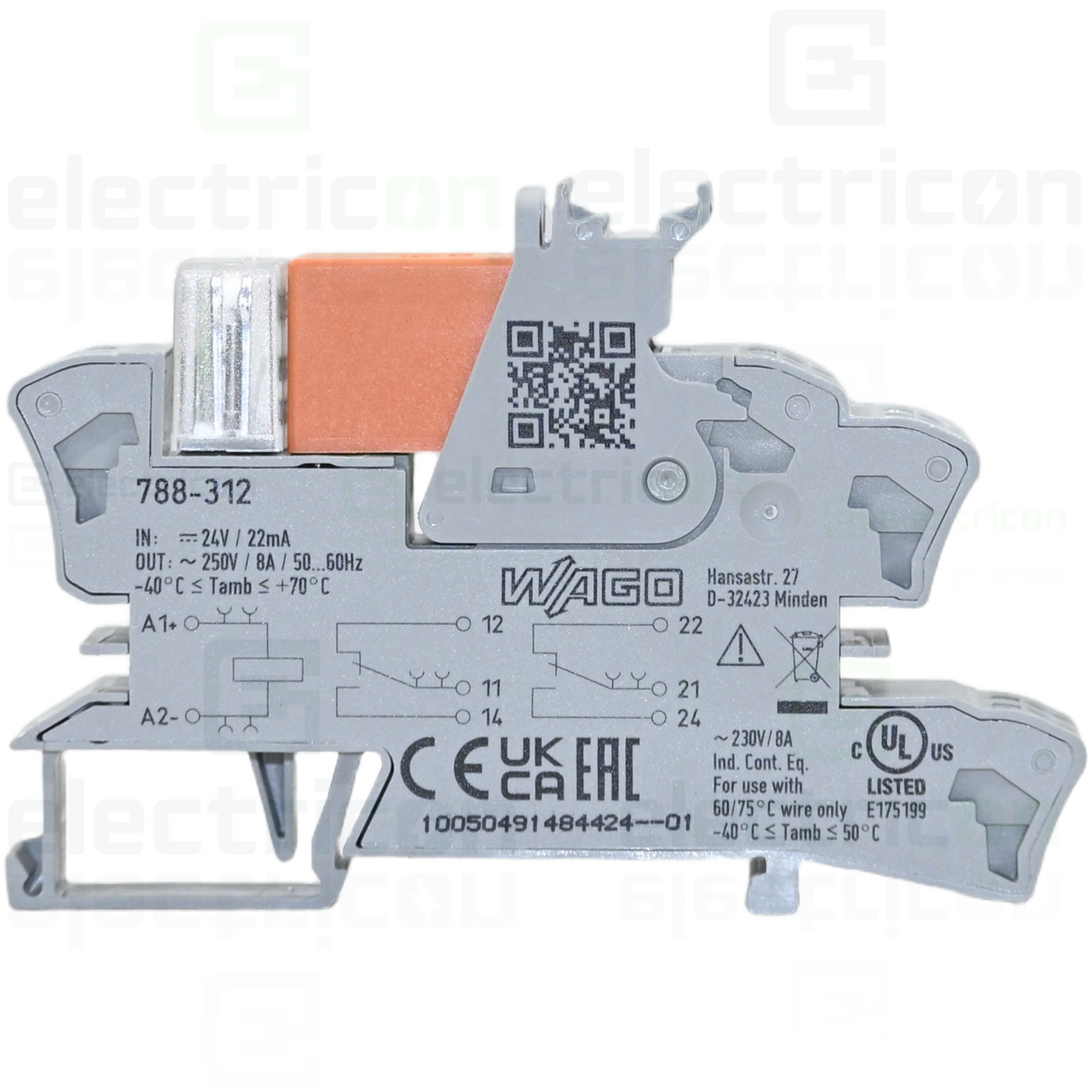 Releu modul Wago 788-312 24V 2 contacte DPDT indicator roșu [1]