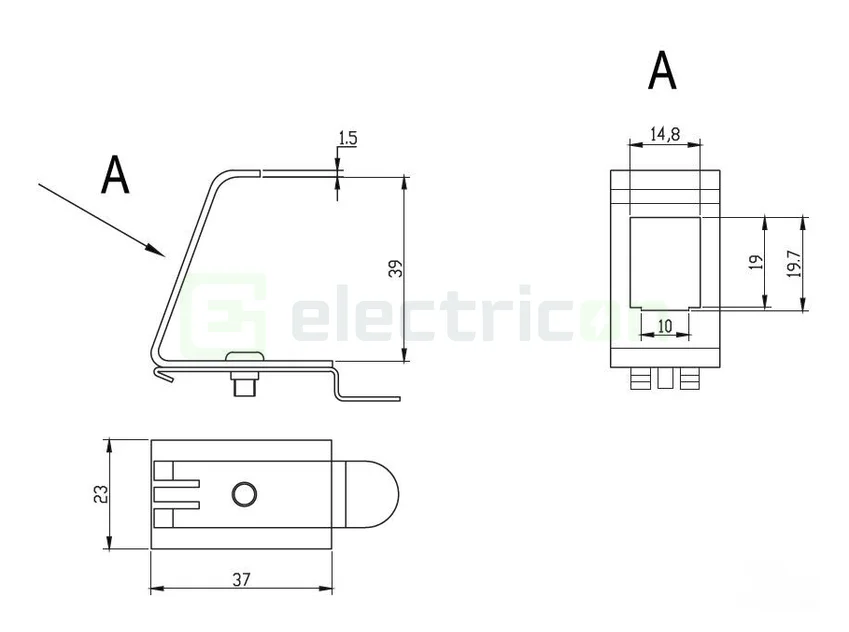 Adaptor șină DIN Schrack 1 modul SFA SFB [4]