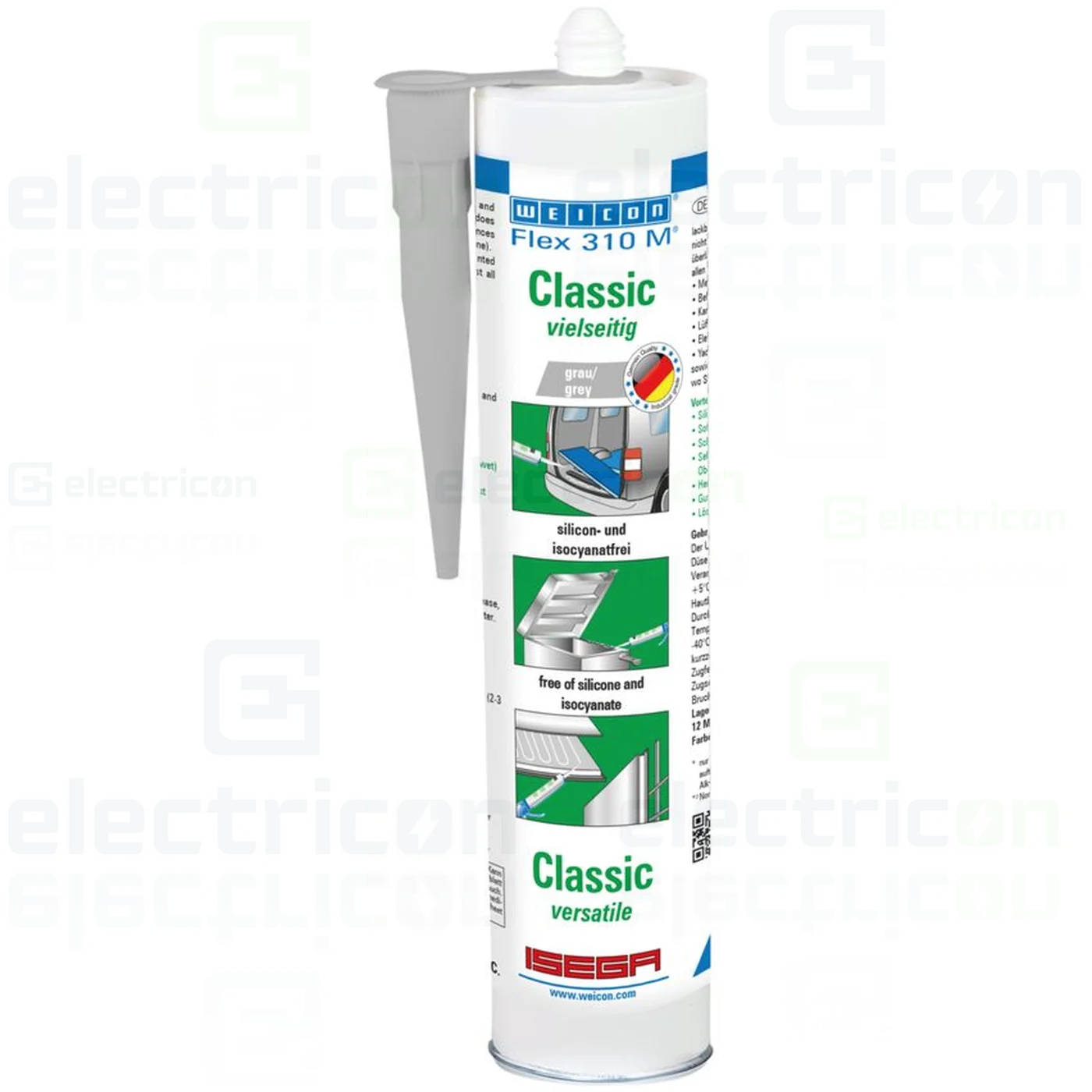 Cartuș adeziv elastic gri Weicon Flex 310 MS Classic 310ml [1]