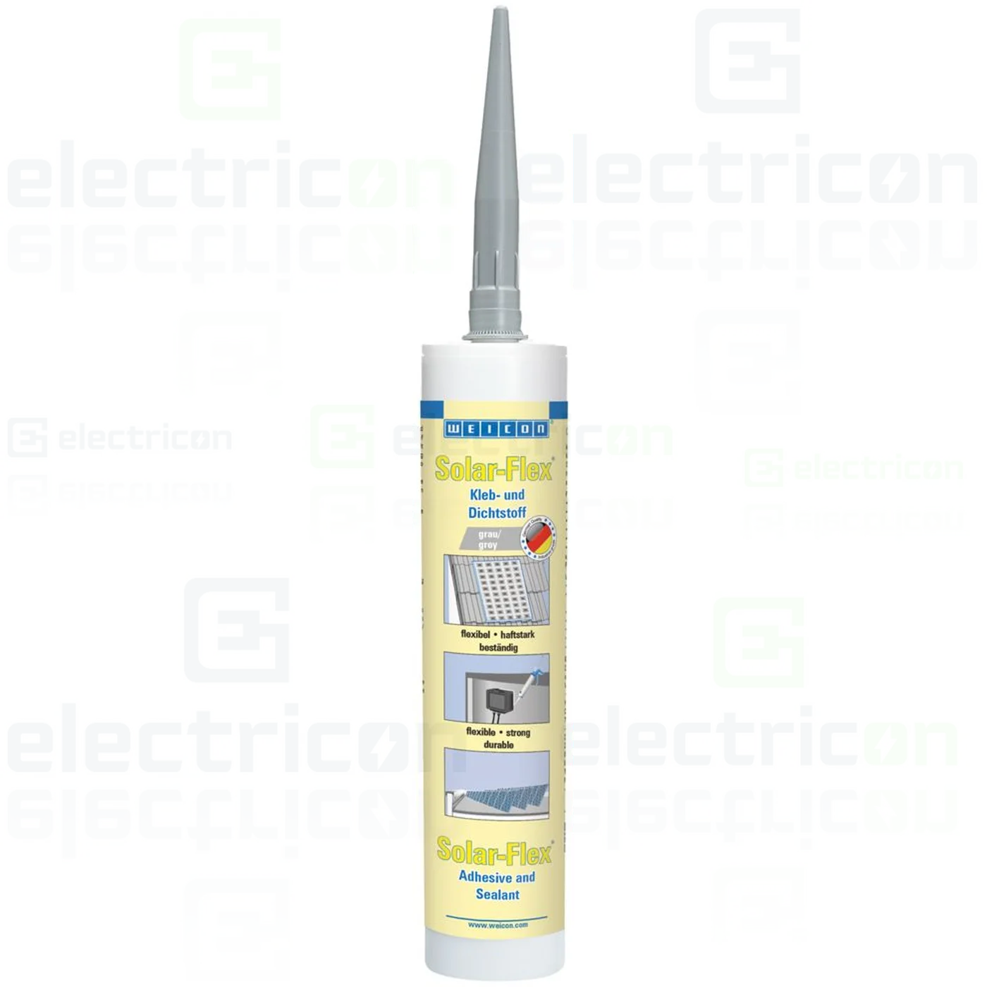 Cartuș adeziv gri pentru panouri fotovoltaice Weicon Solar-Flex [1]