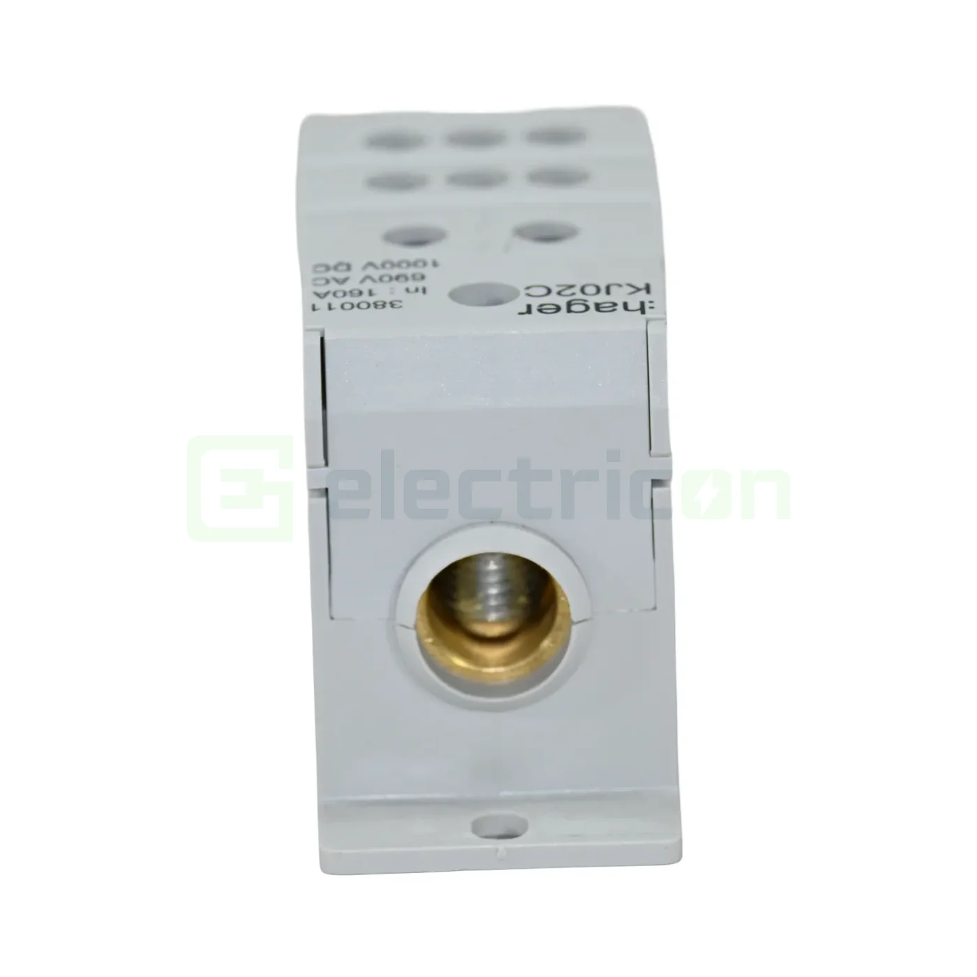 Bloc distribuție terminal, 1P, 160A, 1x70mm²+6x16mm² + 1 bară colectoare 16x5mm, lățime 35mm, Hager,  KJ02C [3]