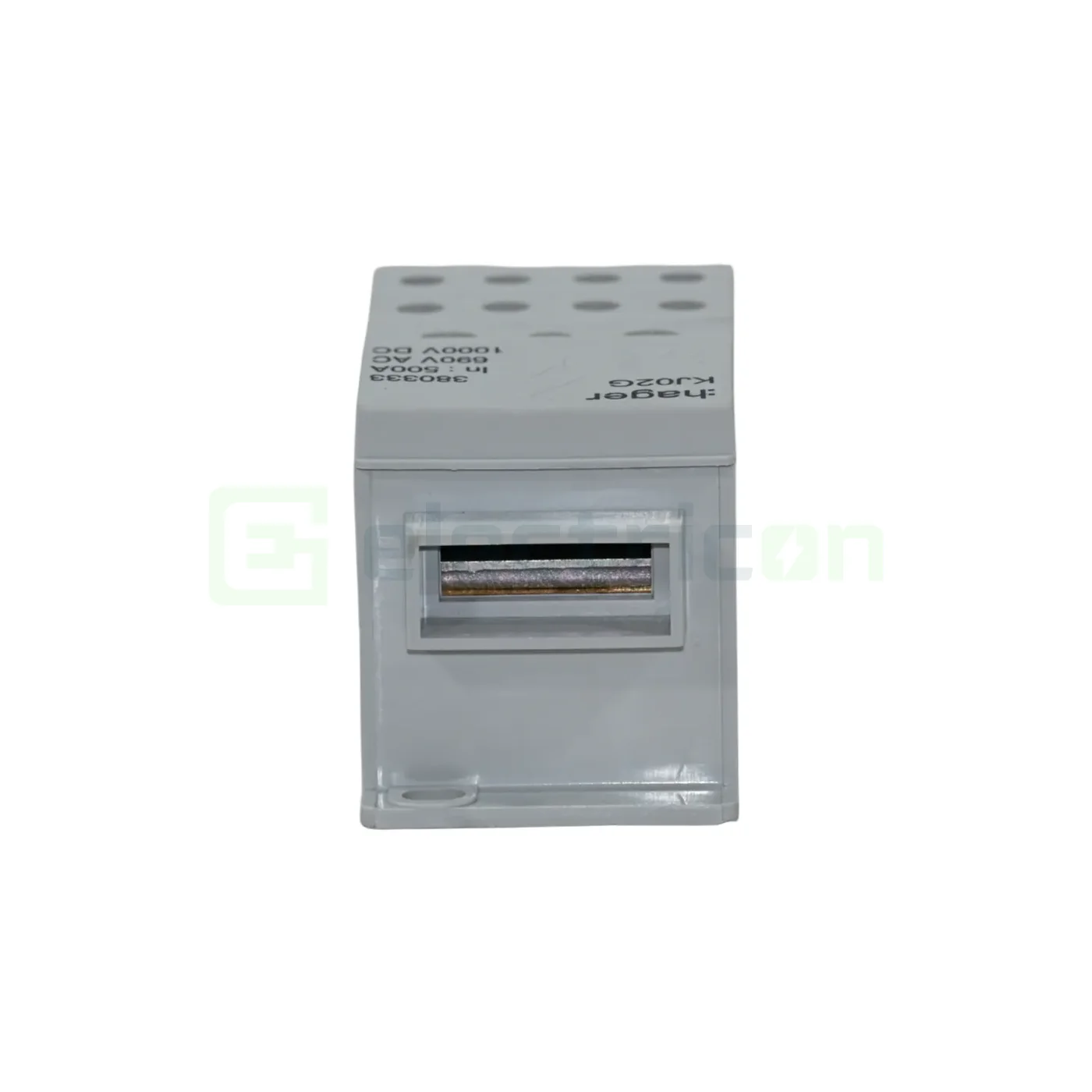 Bloc distributie terminal, 1P, 500A, 2x35mm² + 5x16mm² + 4x10mm² + bara colectoare din cupru de 24x6mm, latime 45mm, Hager, KJ02G [6]