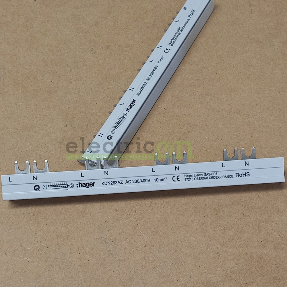 Bareta alimentare 2P 63A Hager KDN263AZ [3]