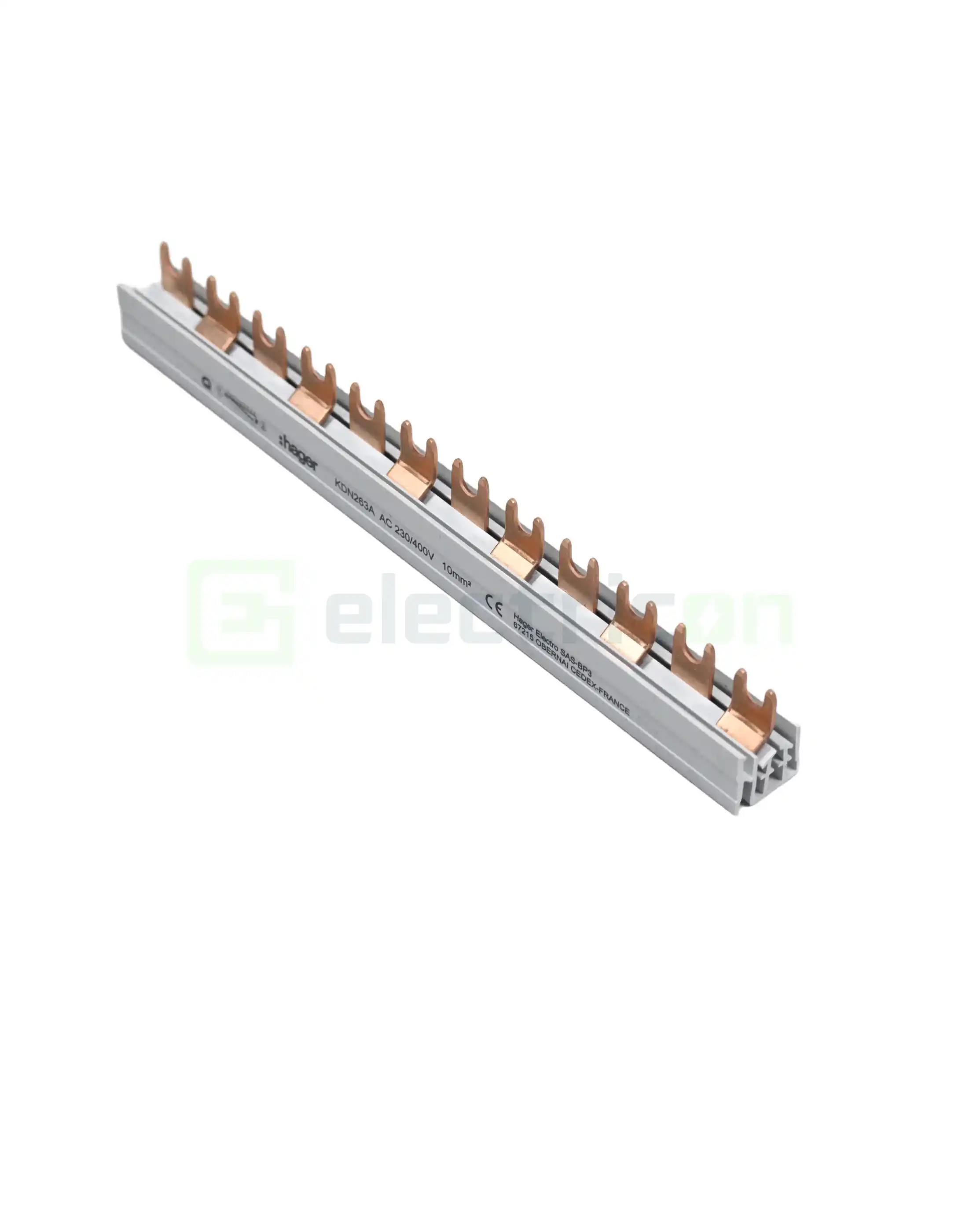 Bareta alimentare (busbar), 2P, tip furca, 12 module, 10mmp, 63A, Hager, KDN263A [3]