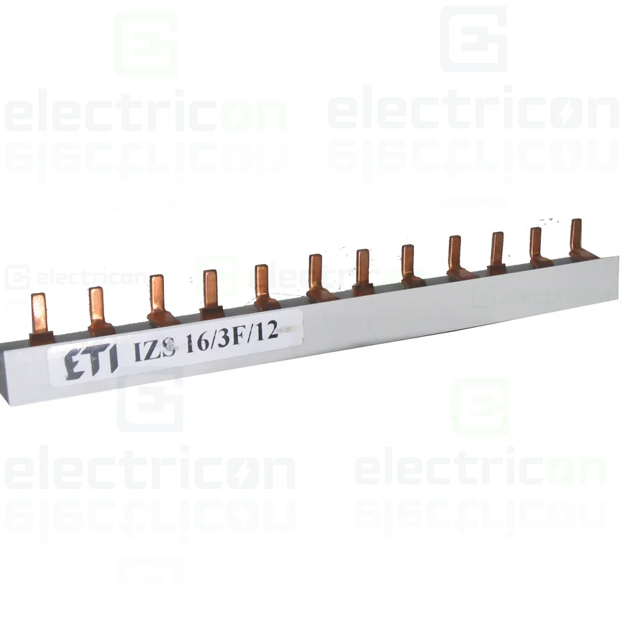 Bareta alimentare (busbar), 3P, tip pin, 12 module, 100A, IZS16, ETI, 002921112 [1]