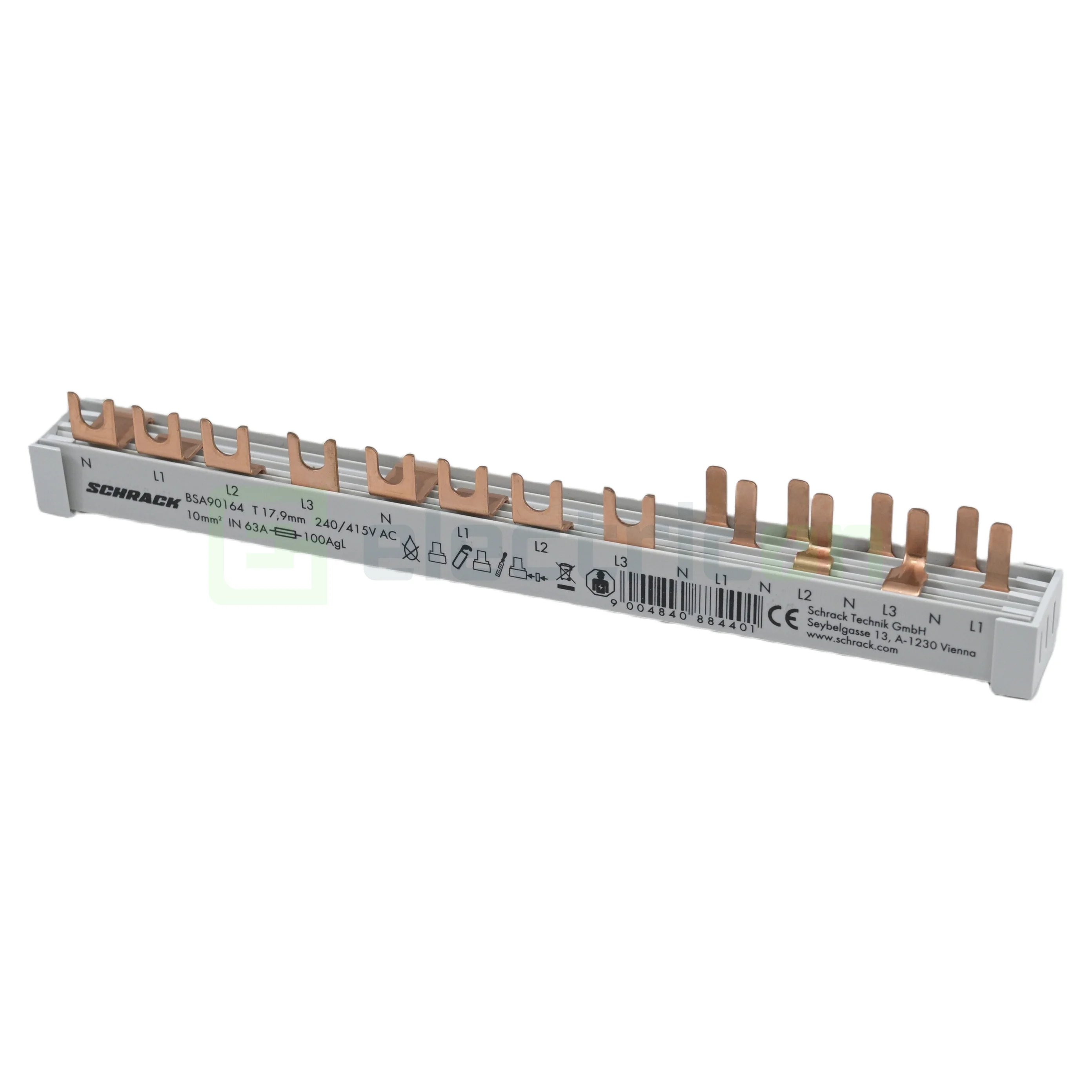 Busbar trifazat 12 module Amparo Schrack BSA90164 (1x RCCB 4P + 1x MCB 4P + 4x MCB 1P+N) [2]