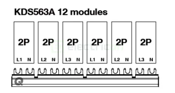 Bareta alimentare (busbar), 3P, tip furca, 12 module, 10mmp, 63A, Hager, KDS563A [4]