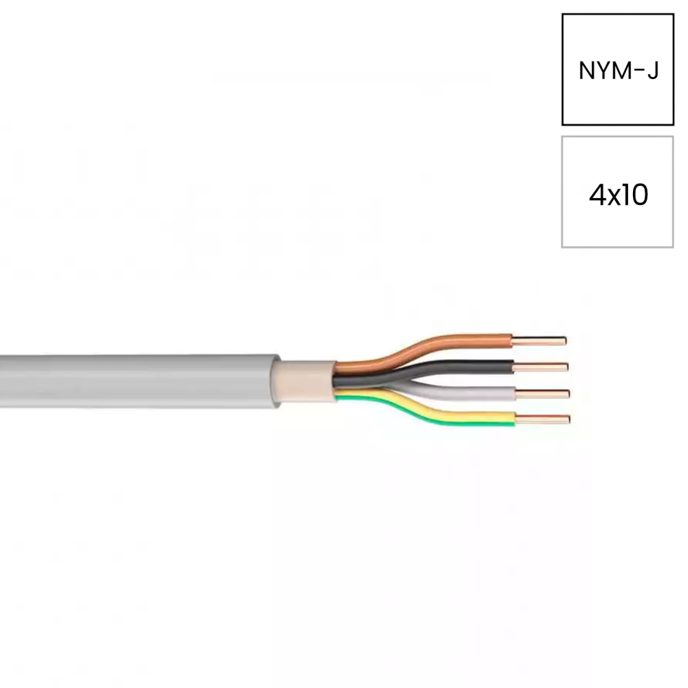 Cablu NYM-J 4x10mm² Helukabel gri deschis [1]