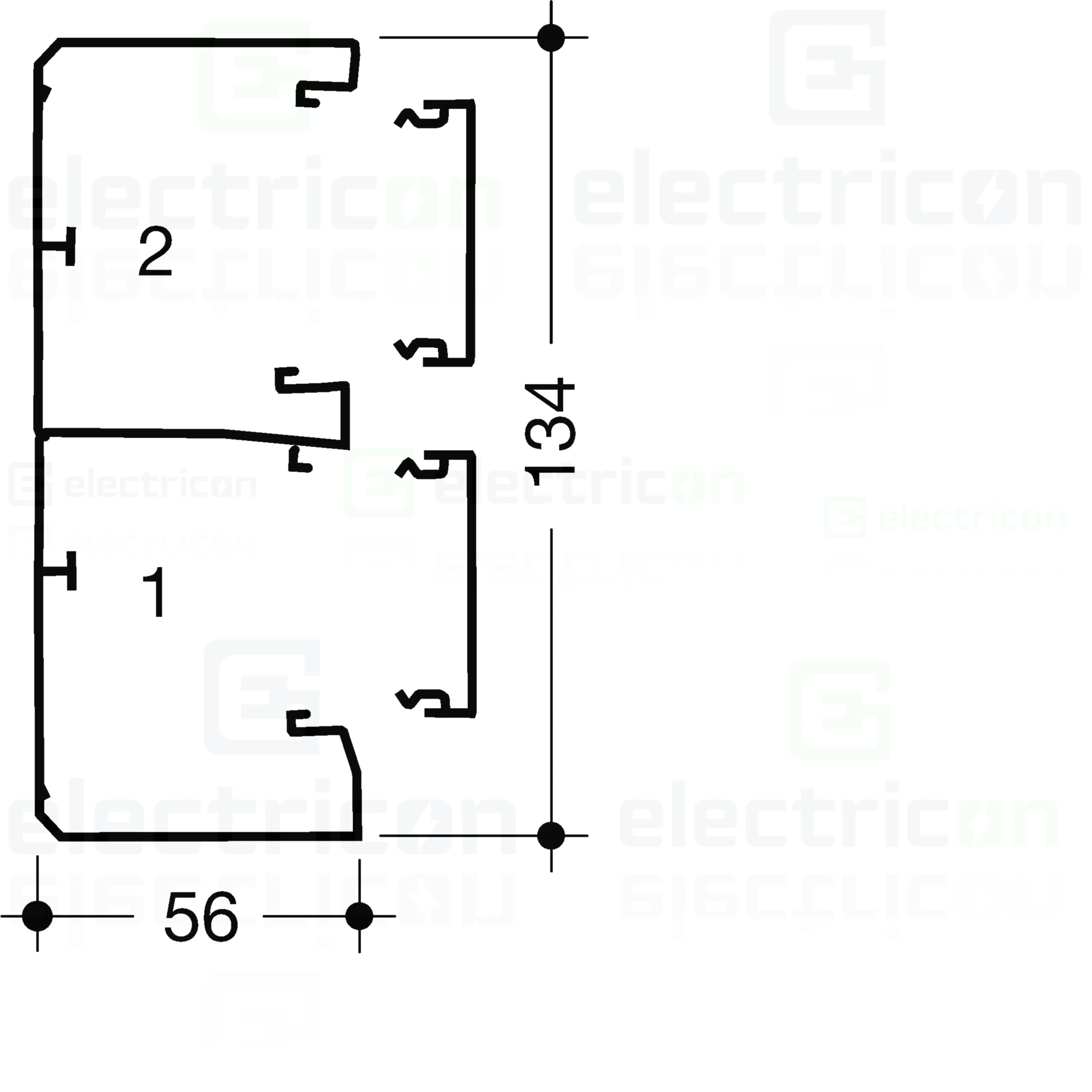 Canal cablu GBD50131, PVC, RAL9011, 50x130 mm, 2 compartimente, Hager, GBD5013109011 [2]