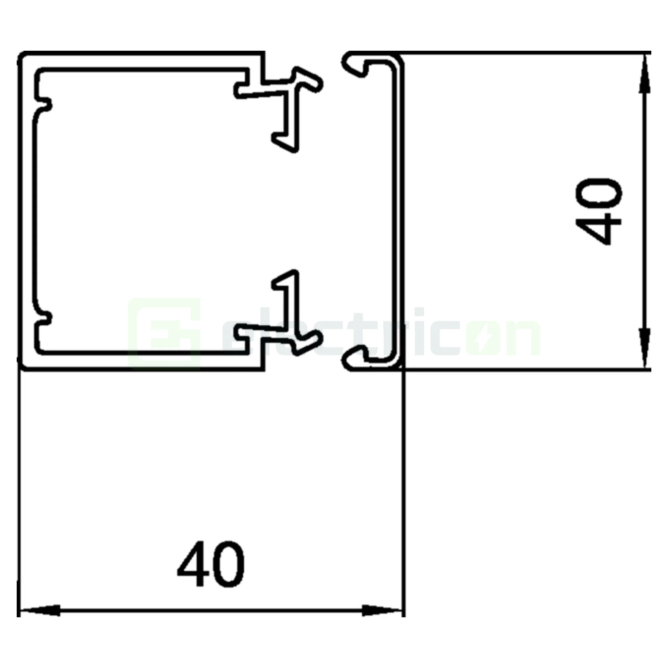 Canal cablare PVC 40x40 alb Hager LF4004009016 cuplaje [2]