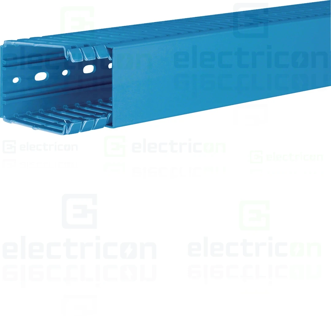 Canal cablu pieptene, PVC, 80x60mm albastru, Hager, BA780060BL [1]