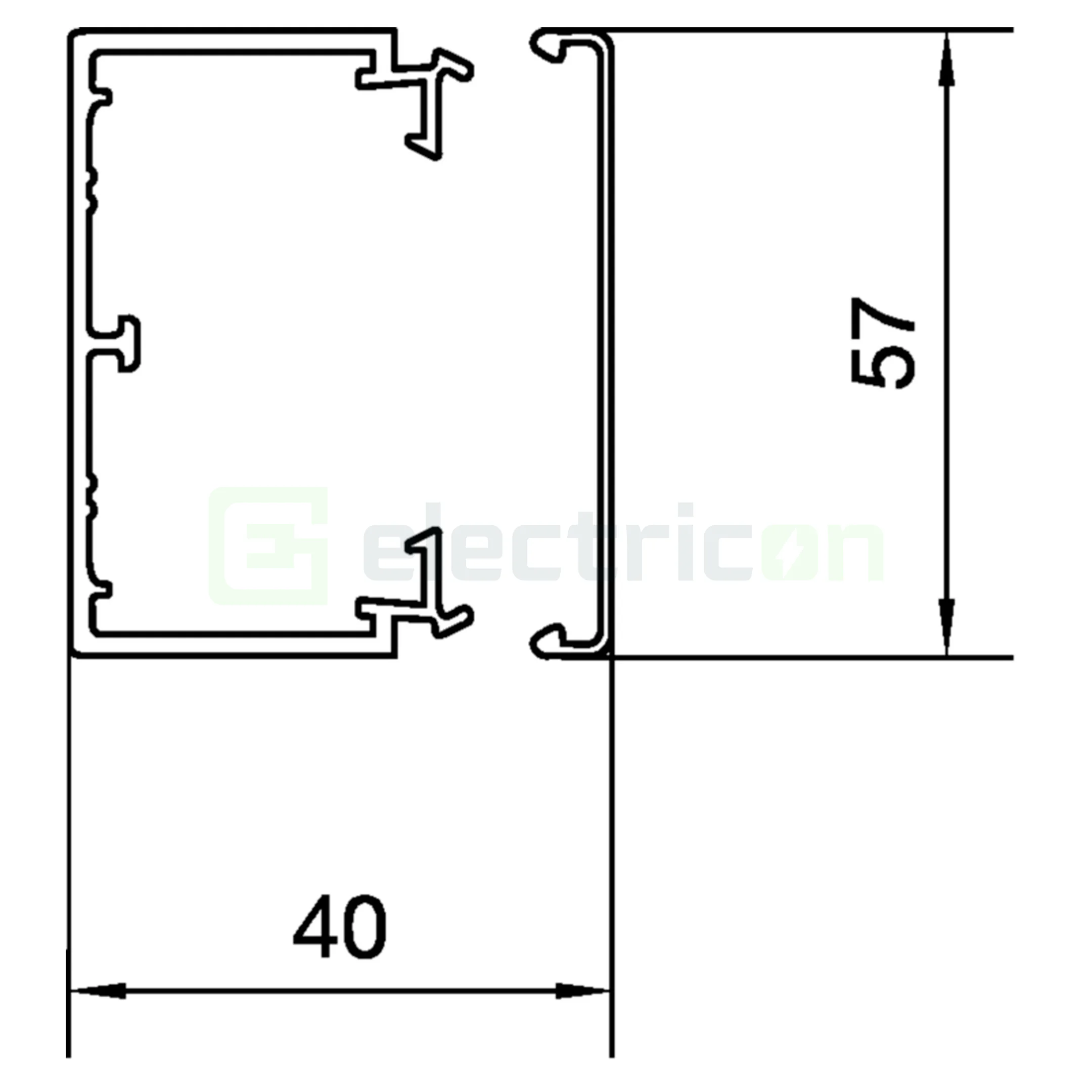 Canal cablu PVC LF 40x60mm gri deschis Hager LFH4006009016 [2]