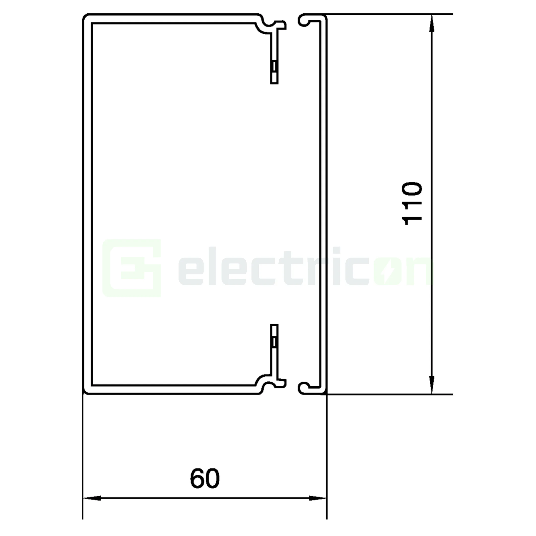 Canal cablu PVC LF 60x110mm gri deschis Hager LFH6011009016 [2]