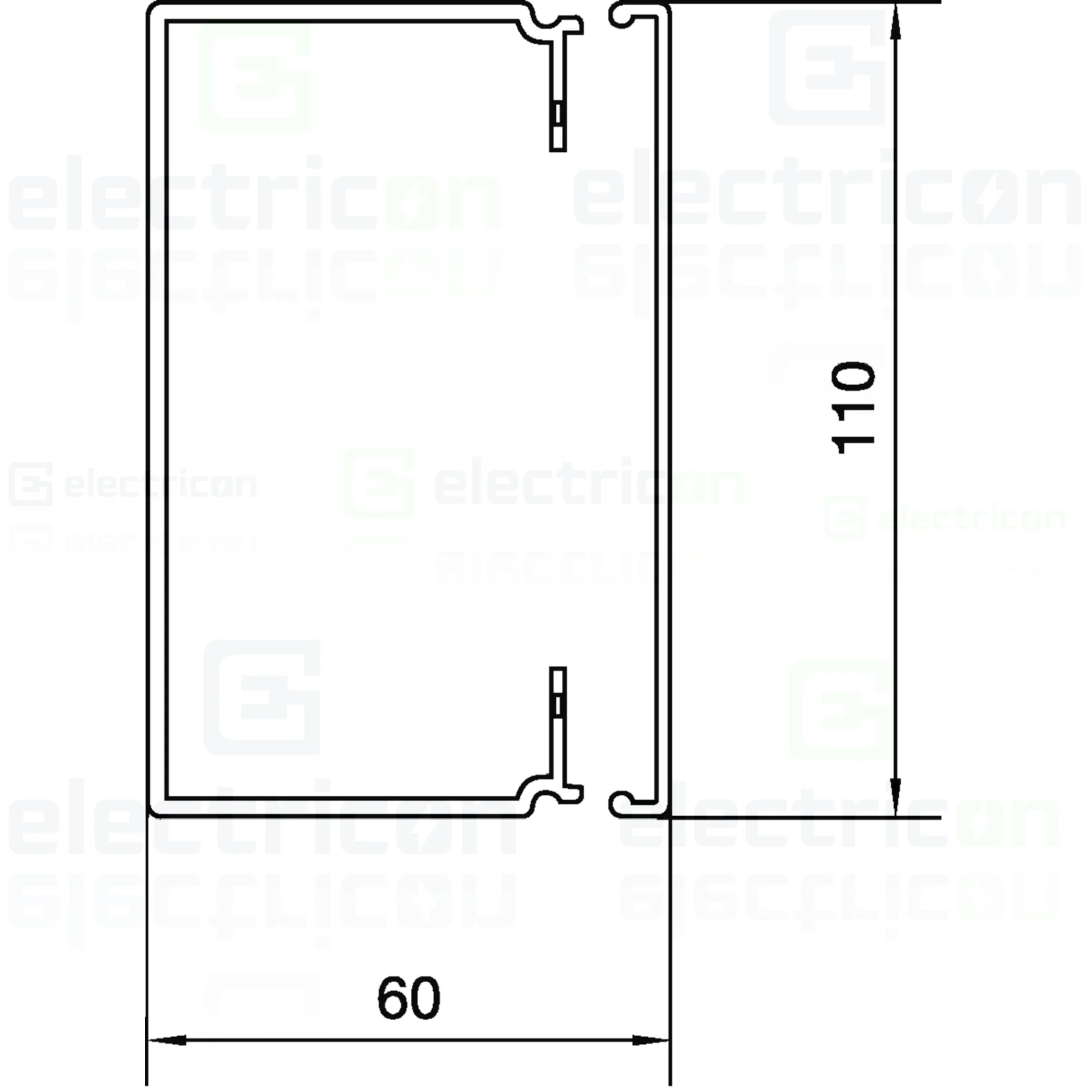 Canal cablu PVC LF 60x110mm gri deschis Hager LFH6011009016 [2]