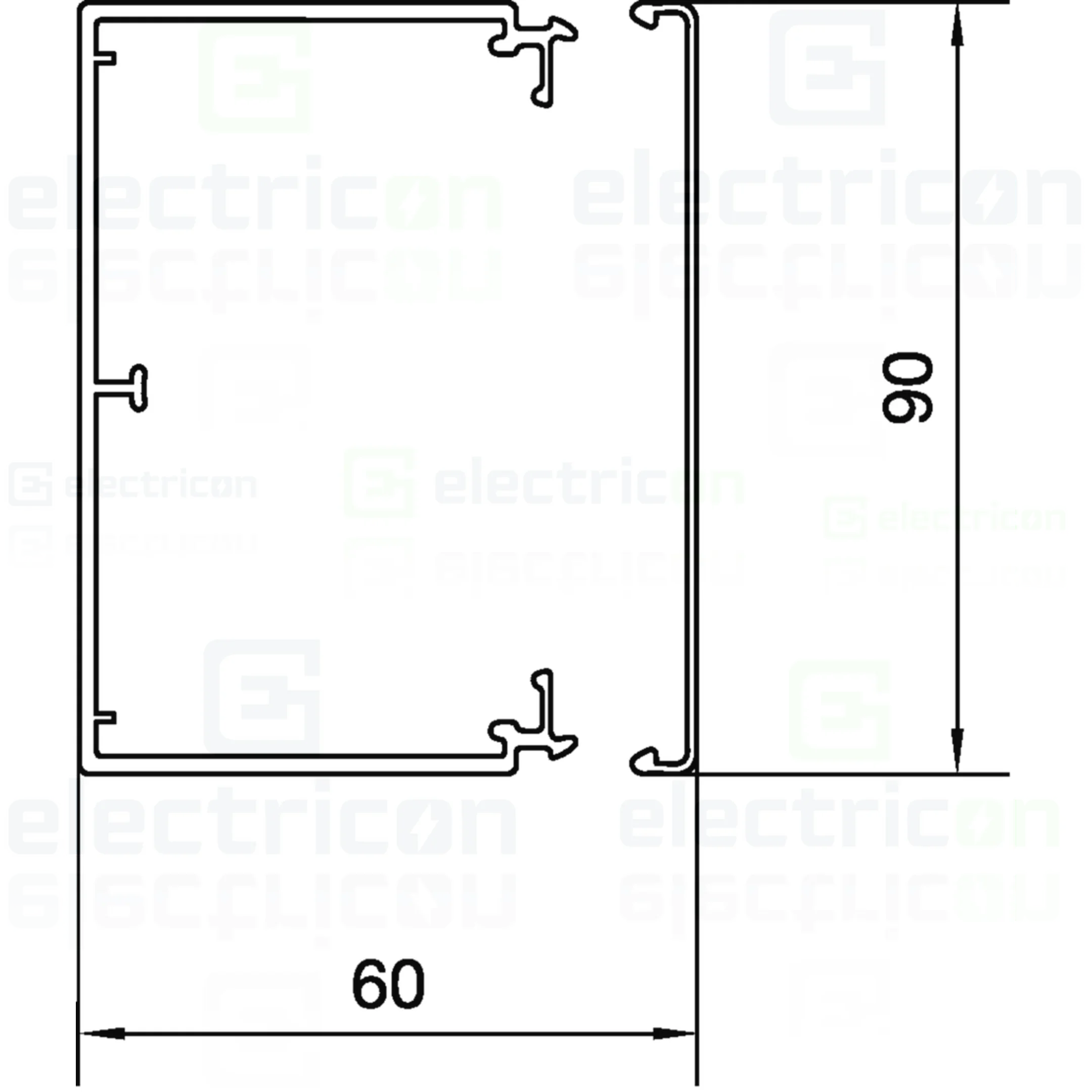 Canal cablu PVC LF 60x90mm gri deschis Hager LFH6009009016 [2]
