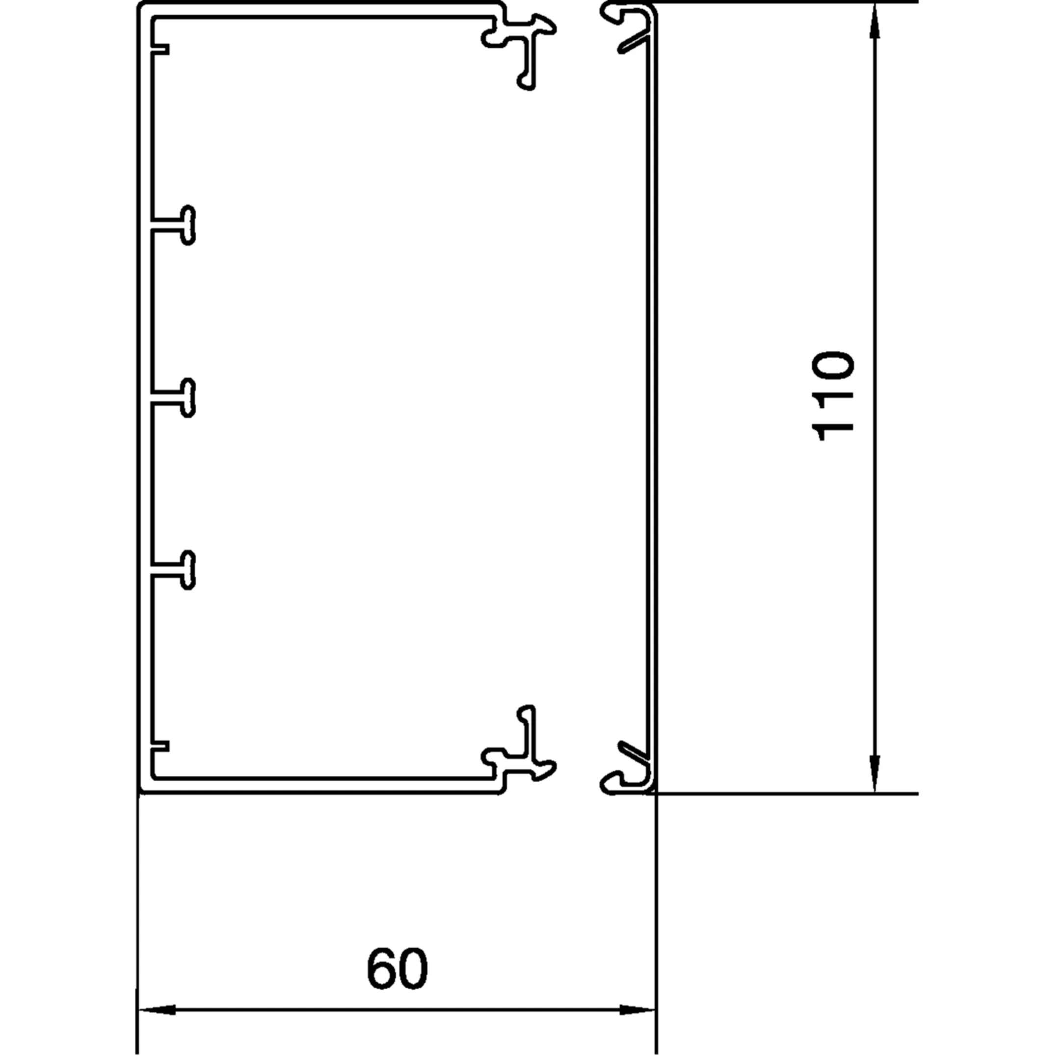 Canal cablu rezistent intemperii 60x110mm alb Hager LFE6011009010 [2]