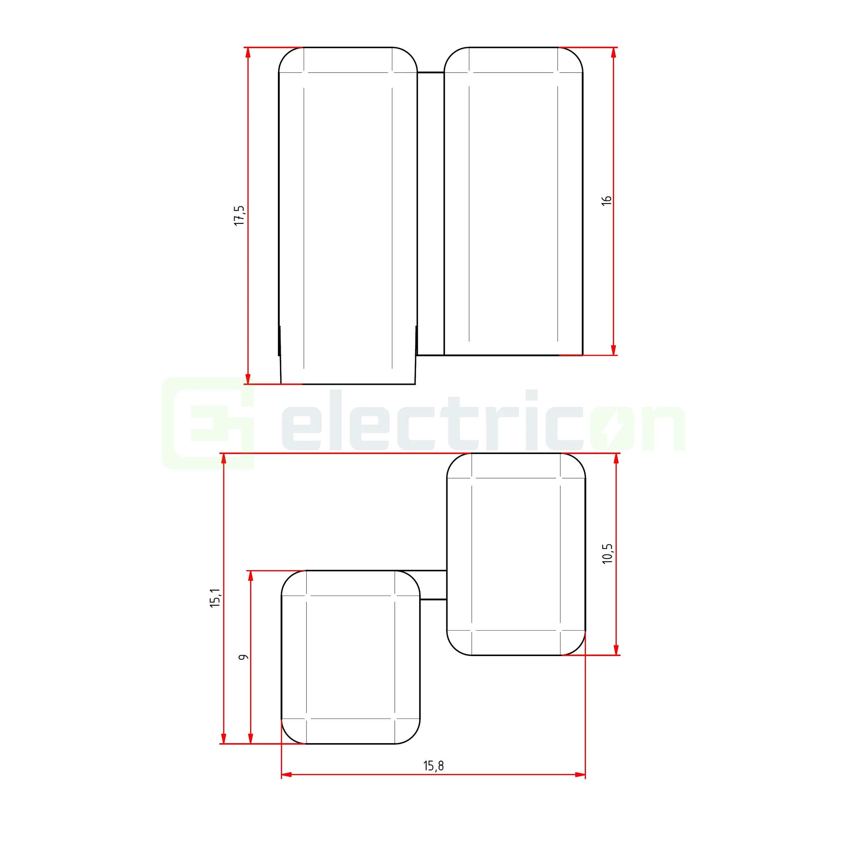 Capac de protectie galben pentru bara de pin pe 1 MW Hager [9]
