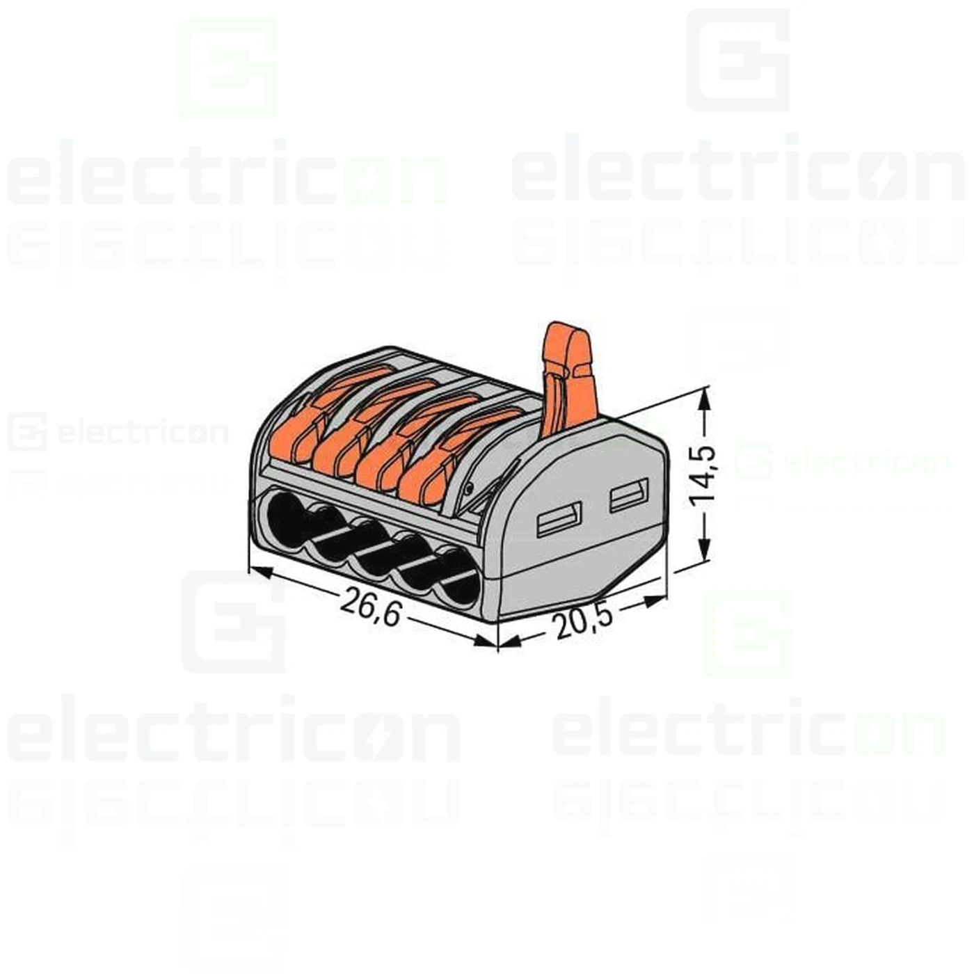 Clema de legatură pentru fir lițat, 5x0.08-4 mm², Wago, 222-415 [6]