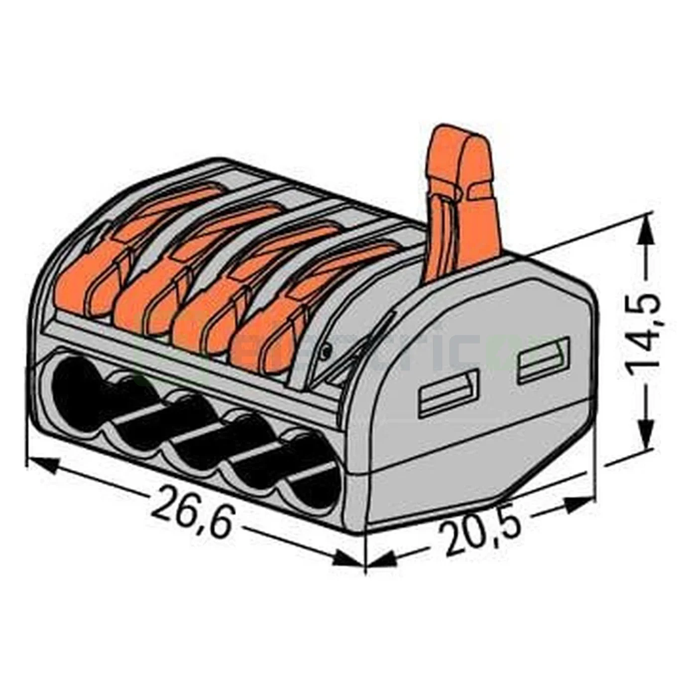 Clema de legatură pentru fir lițat, 5x0.08-4 mm², Wago, 222-415 [6]