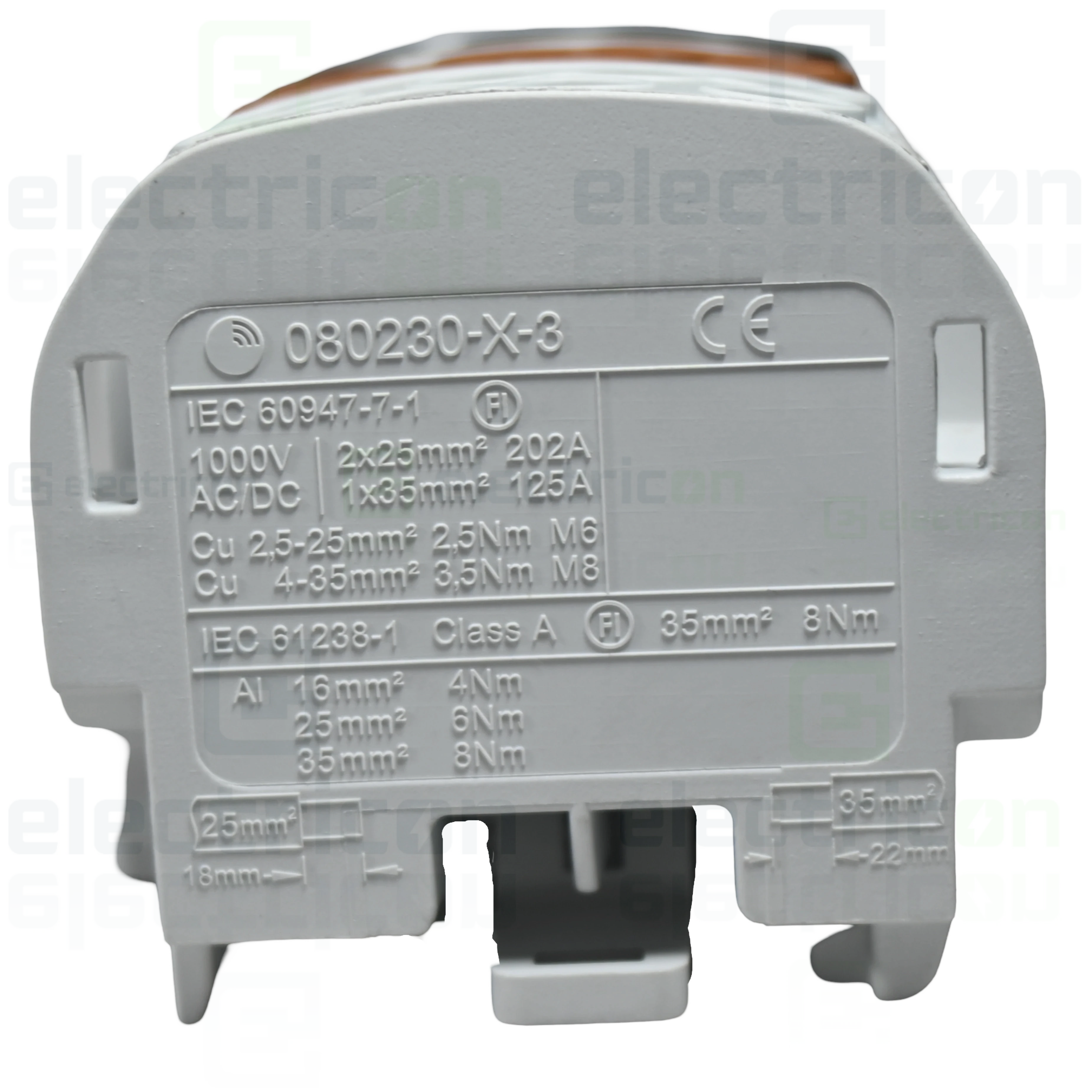 Clemă derivație Cu-Al, 35mm², 3P, izolată, maro/negru/gri, Schrack, IKA26283-A [4]